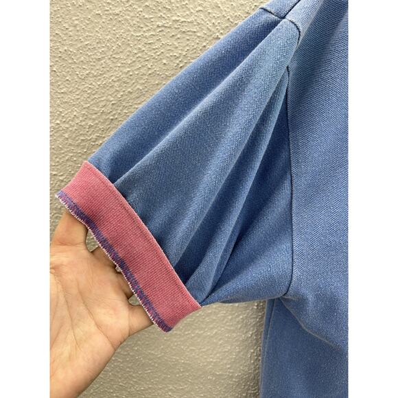 Vintage Mens Shirt Size Medium Pacific Coast Highway Blue Short Sleeve Polo - Picture 8 of 12
